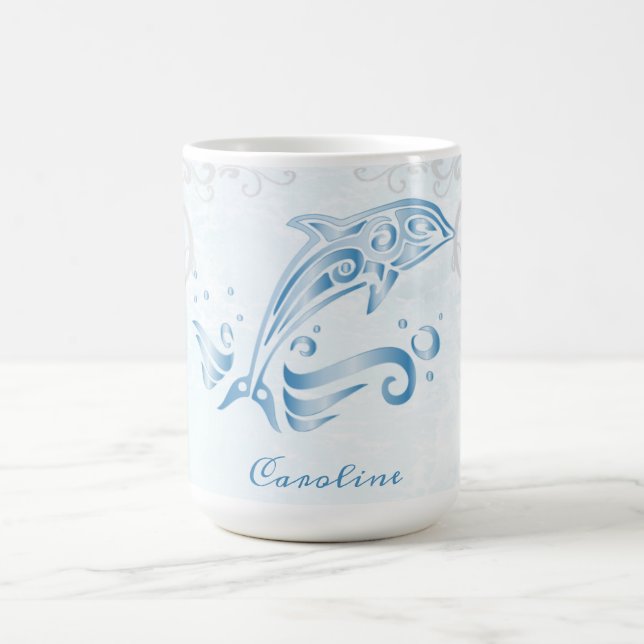 Blue Dolphin Personalised Coffee Mug (Center)