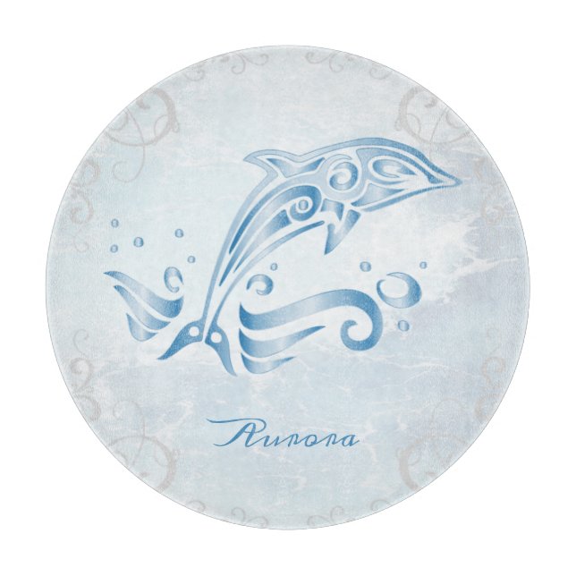 Blue Dolphin Personalised Cutting Board (Front)