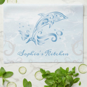 Blue Dolphin Personalised Kitchen Towel