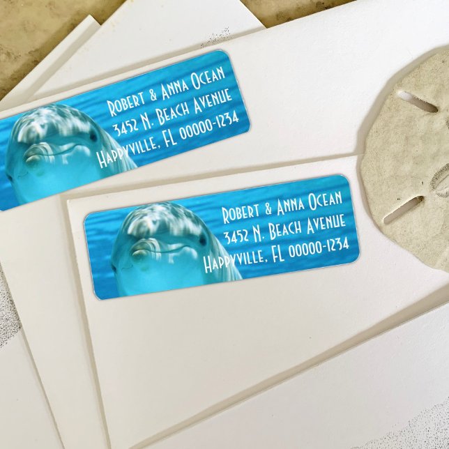 Blue Dolphin Return Address Label (Creator Uploaded)