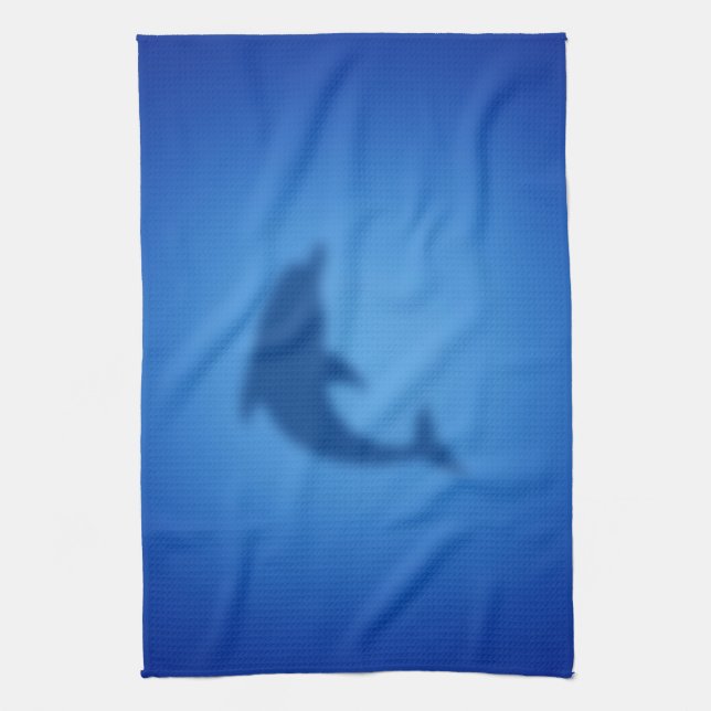 Blue dolphin tea towel (Vertical)