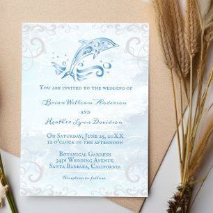 Blue Dolphin Wedding Invitation