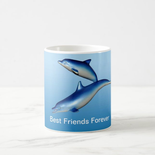 Blue Dolphins Best Friends Forever Coffee Mug (Center)