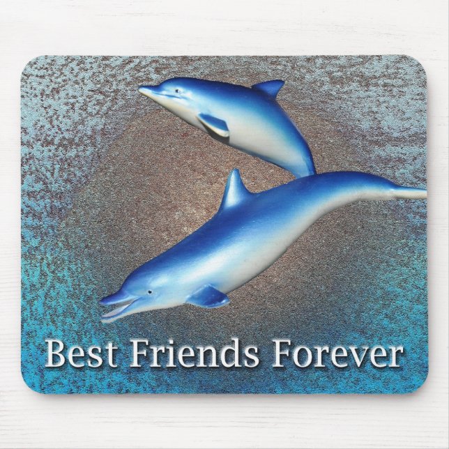 Blue Dolphins Best Friends Forever Mouse Pad (Front)