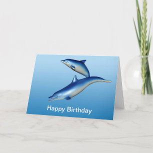Blue Dolphins Birthday Card