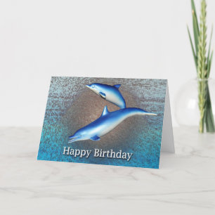 Blue Dolphins Birthday Card