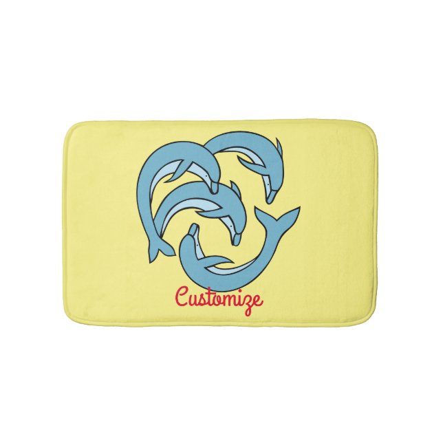 Blue Dolphins circling Thunder_Cove Bath Mat (Front)