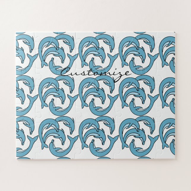 Blue Dolphins circling Thunder_Cove Jigsaw Puzzle (Horizontal)