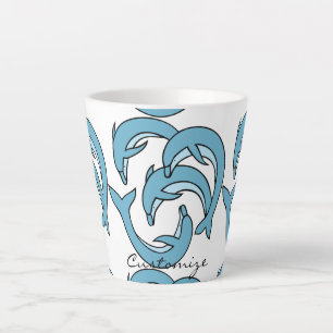 Blue Dolphins circling Thunder_Cove  Latte Mug