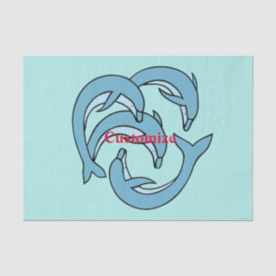 Blue Dolphins circling Thunder_Cove  Tissue Paper