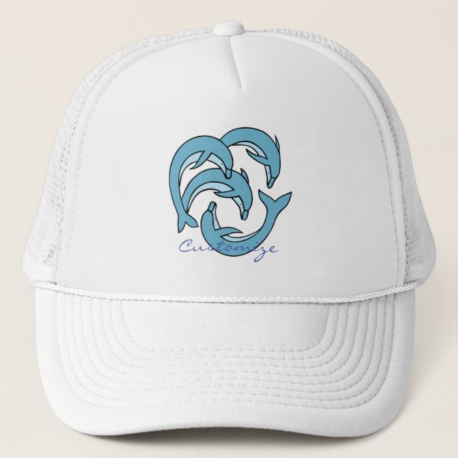 Blue Dolphins circling Thunder_Cove Trucker Hat (Front)