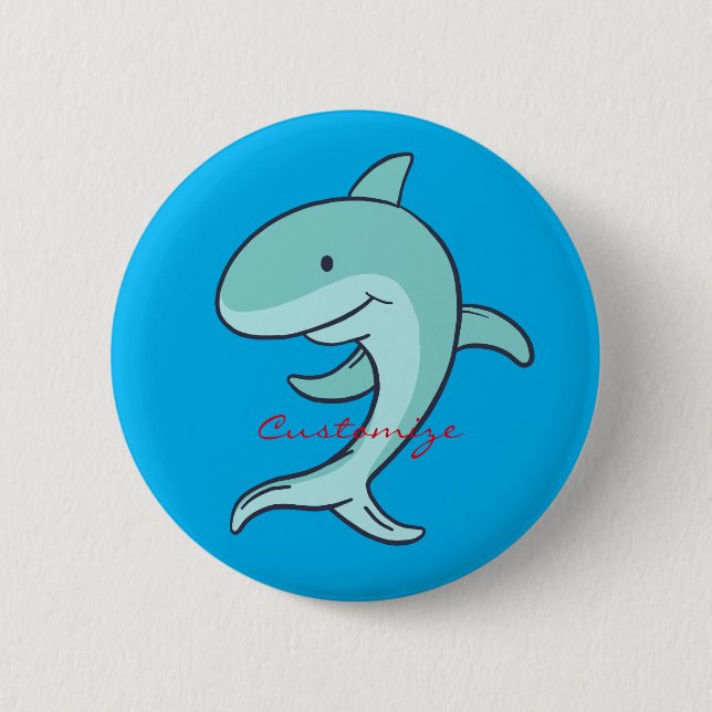 Blue Dolphins Leaping Thunder_Cove 6 Cm Round Badge (Front)