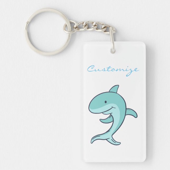 Blue Dolphins Leaping Thunder_Cove Key Ring (Front)