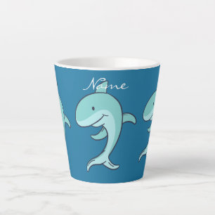 Blue Dolphins Leaping Thunder_Cove Latte Mug