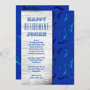 Blue Dolphins Retirement Party For Him Invitation