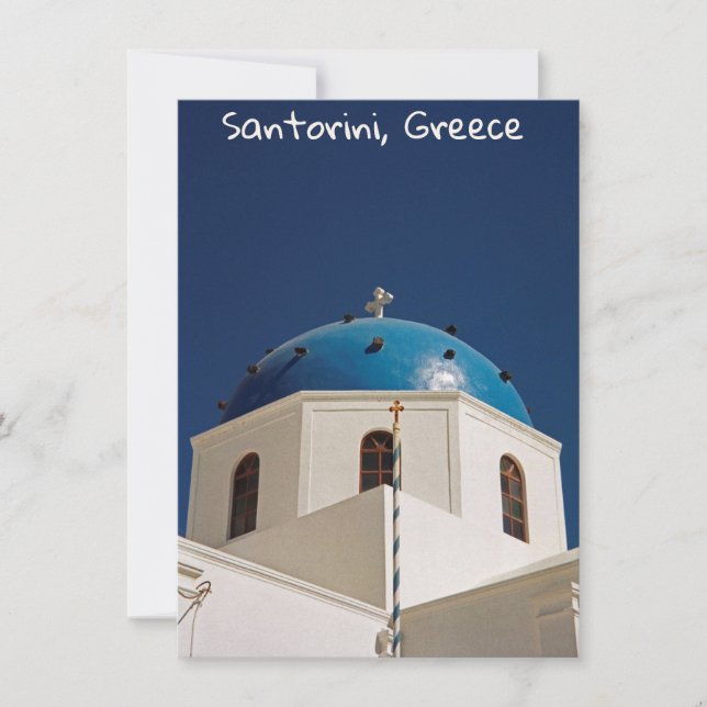 Blue dome, Santorini, Greece card (Front)