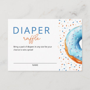  Blue Donut Baby Sprinkle Diaper Raffle Enclosure Card
