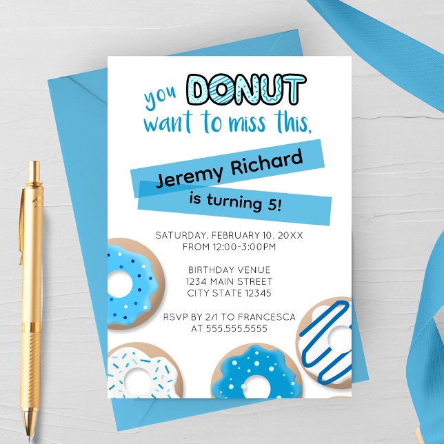 Blue Donut Birthday Invitation (Creator Uploaded)