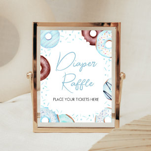 Blue Donuts and Diapers Diaper Raffle Poster