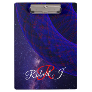 Blue Donuts In Outer Space Geometric Clipboard