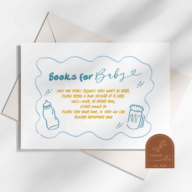 Blue Doodle Baby is Brewing Books for Baby Enclosure Card (Creator Uploaded)