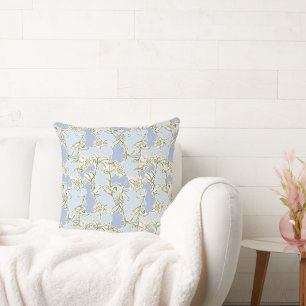 Blue Doodle Floral Cushion