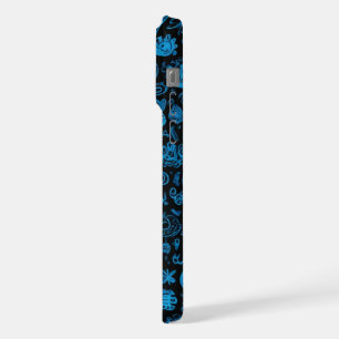 Blue Doodles iphone 15 pro max case