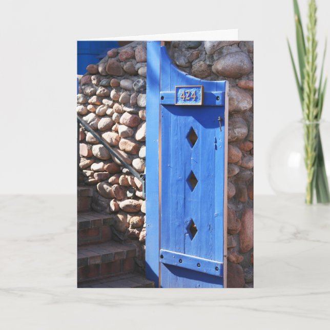 Blue Door Greeting Card (Front)