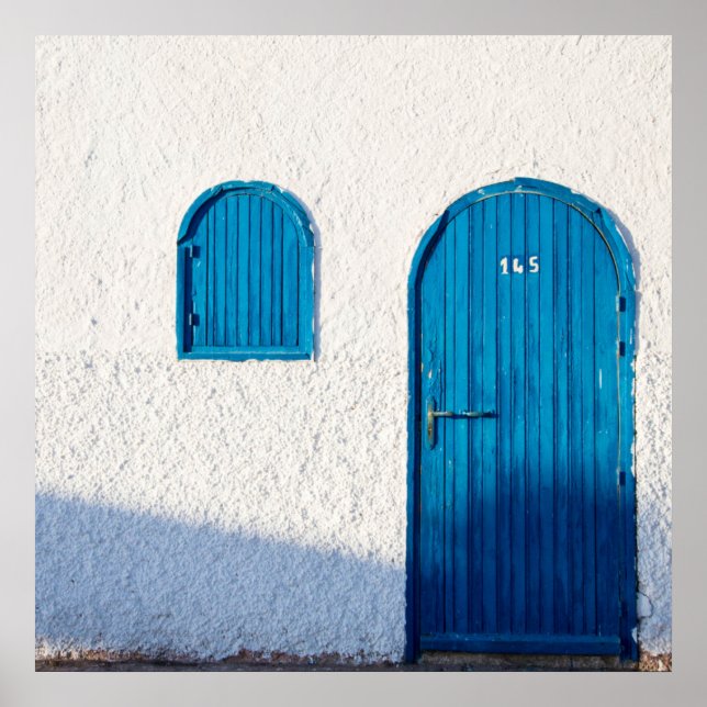 "BLUE DOOR, MOROCCO", TRAVEL PHOTOGRAPHY POSTER (Front)