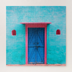 "BLUE DOOR, MOROCCO", TRAVEL PHOTOGRAPHY PUZZLE