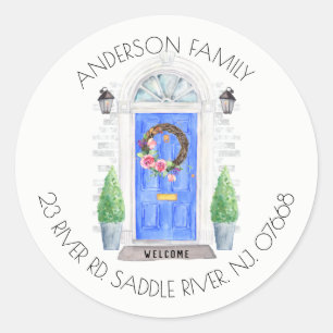 Blue Door   New Home Address Label Sticker