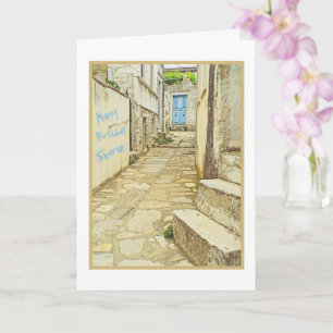 BLUE DOOR/WALL GRAFFITI/HAPPY BIRTHDAY CARD