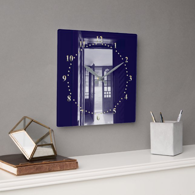 Blue doors Wall Clock (Office)