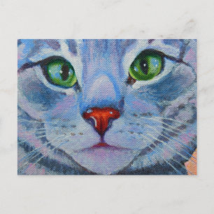 Blue Dora, Grey Tabby Cat Postcard