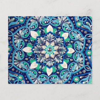 Blue dot art mandala flyer