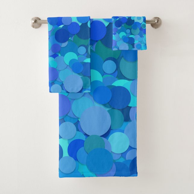 blue dot confetti bath towel set (Insitu)