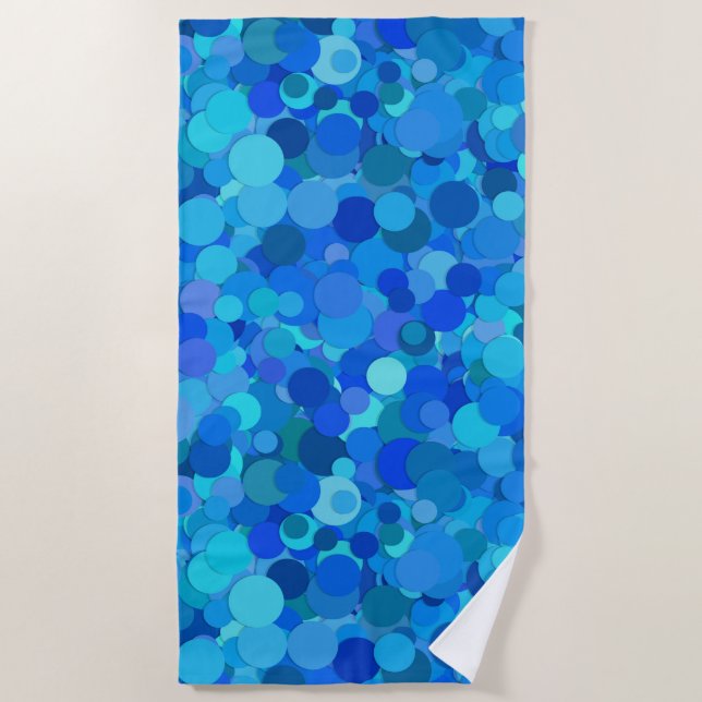 blue dot confetti beach towel (Front)