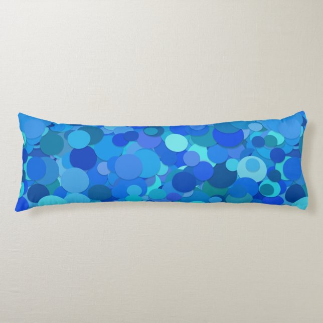 blue dot confetti body pillow (Front)