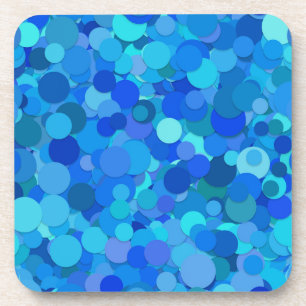 blue dot confetti coaster