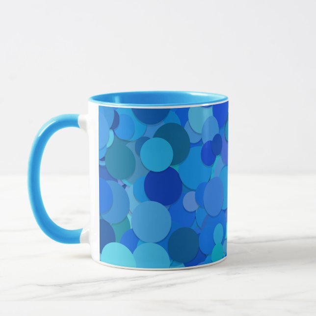 blue dot confetti coffee mug (Left)