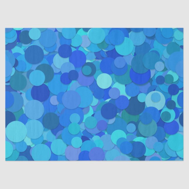 blue dot confetti tissue paper  (Front)
