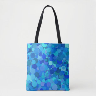 blue dot confetti tote bag
