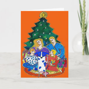 Blue Dot Dig, Christmas Family Holiday Card
