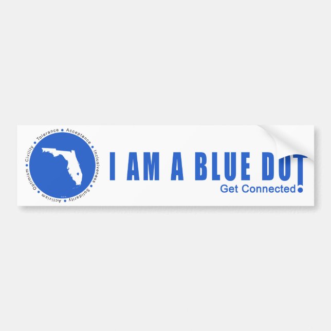 Blue Dot Florida Bumper Sticker (Front)