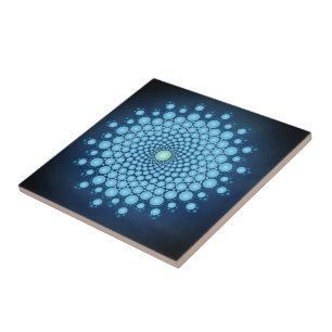 Blue Dot Mandala Ceramic Tile