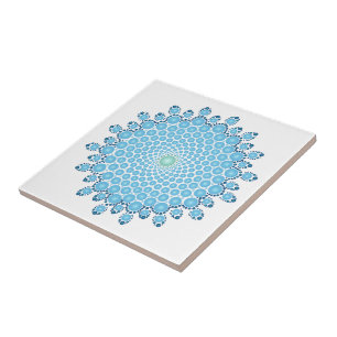Blue Dot Mandala Ceramic Tile
