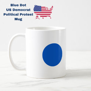 Blue Dot US Democrat Support Anti-Trump Protest Coffee Mug