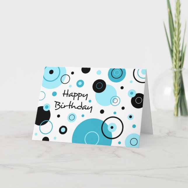 Blue Dots Business From Group Birthday Card (Front)