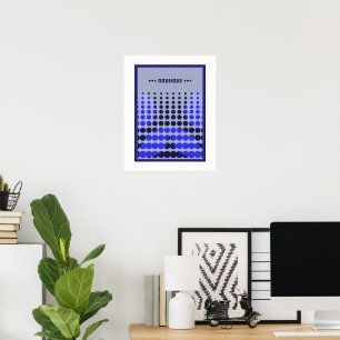 blue dots geometric bauhaus posterart poster