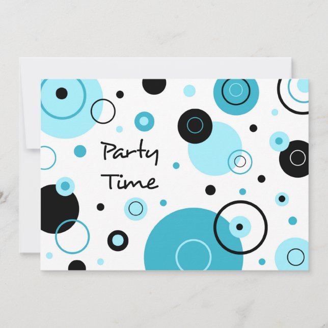 Blue Dots Graduation Party Invitation Card (Front)